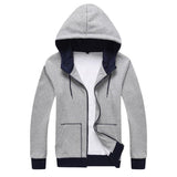 Men's Patchwork Hooded Zip Up Up To 3XL - TrendSettingFashions 