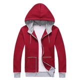 Men's Patchwork Hooded Zip Up Up To 3XL - TrendSettingFashions 