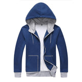 Men's Patchwork Hooded Zip Up Up To 3XL - TrendSettingFashions 