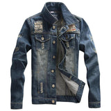 Men's Fashion Ripped Jean Jacket Up To 3XL - TrendSettingFashions 