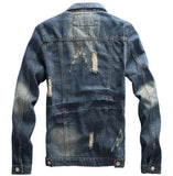 Men's Fashion Ripped Jean Jacket Up To 3XL - TrendSettingFashions 