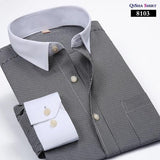 Luxury Striped Dress Shirt Up To 5XL - TrendSettingFashions 