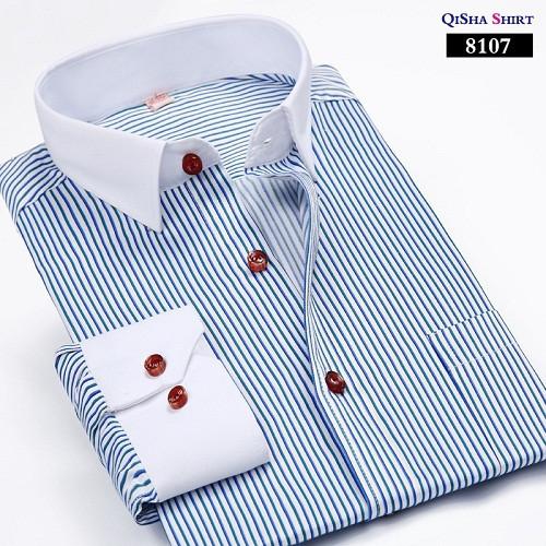 Luxury Striped Dress Shirt Up To 5XL - TrendSettingFashions 