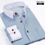 Luxury Striped Dress Shirt Up To 5XL - TrendSettingFashions 