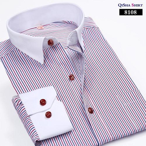 Luxury Striped Dress Shirt Up To 5XL - TrendSettingFashions 