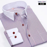 Luxury Striped Dress Shirt Up To 5XL - TrendSettingFashions 