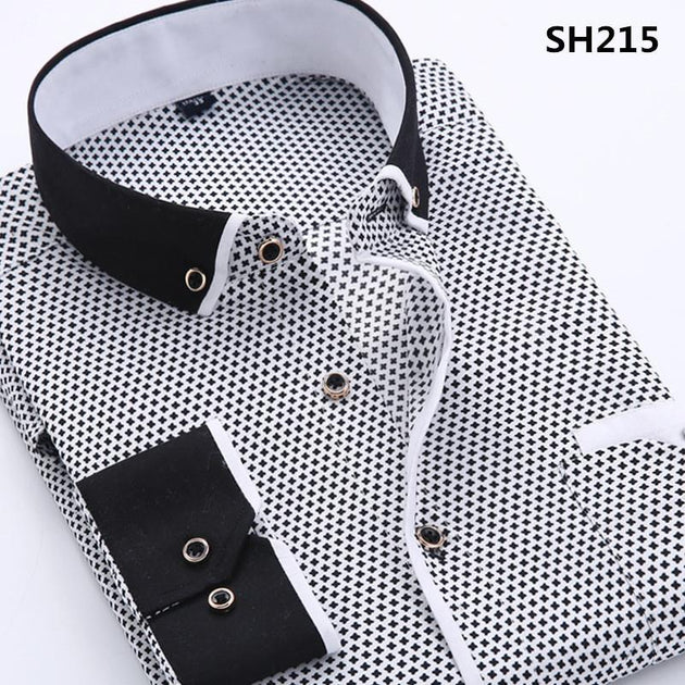 Men's Business Dress Shirt Up To 3XL - TrendSettingFashions 