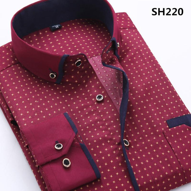 Men's Business Dress Shirt Up To 3XL - TrendSettingFashions 