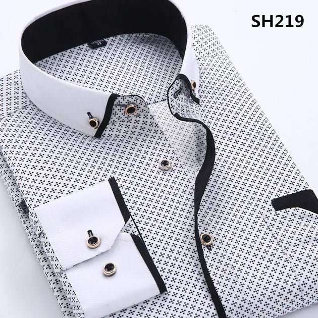 Men's Business Dress Shirt Up To 3XL - TrendSettingFashions 