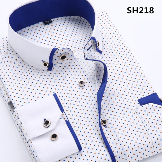 Men's Business Dress Shirt Up To 3XL - TrendSettingFashions 