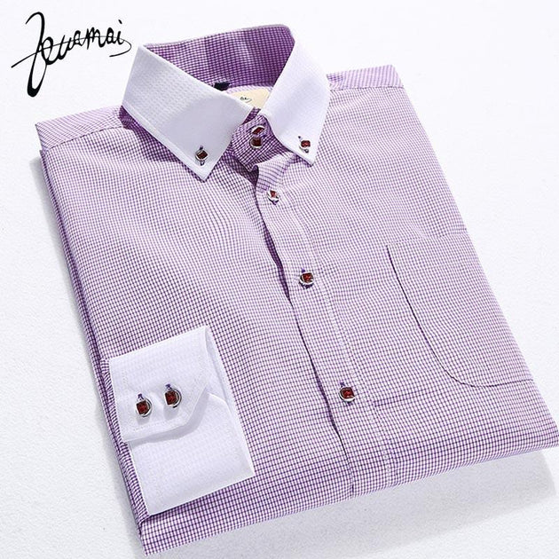Men's Plaid Dress Shirt Up To 4XL - TrendSettingFashions 