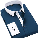 Men's White Collar Classic Fit Dress Shirt - TrendSettingFashions 