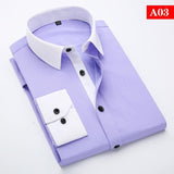 Men's White Collar Classic Fit Dress Shirt - TrendSettingFashions 