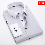 Men's White Collar Classic Fit Dress Shirt - TrendSettingFashions 