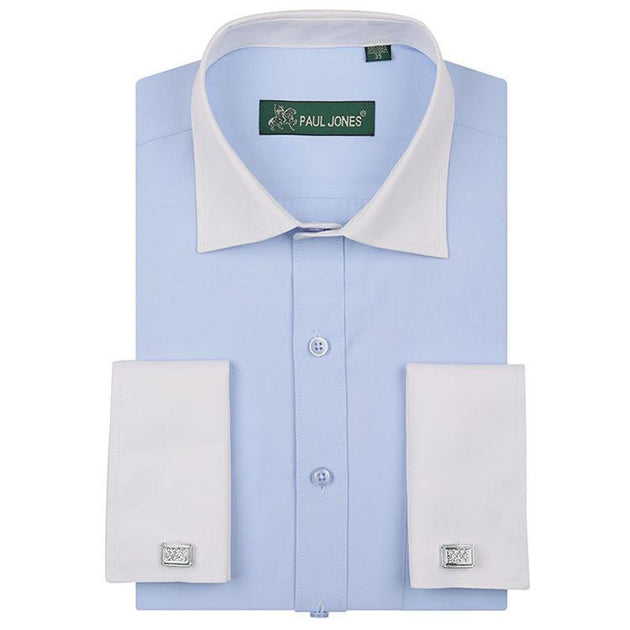 Men's Classic French Cuff Dress Shirt - TrendSettingFashions 