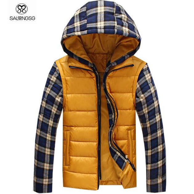 Men's Thermal Hooded Plaid Jacket - TrendSettingFashions 