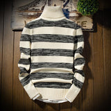 Men's Striped Turtleneck Sweater Up To 3XL - TrendSettingFashions 