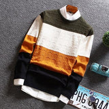 Men's Pullover Patchwork Sweater - TrendSettingFashions 