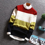 Men's Pullover Patchwork Sweater - TrendSettingFashions 
