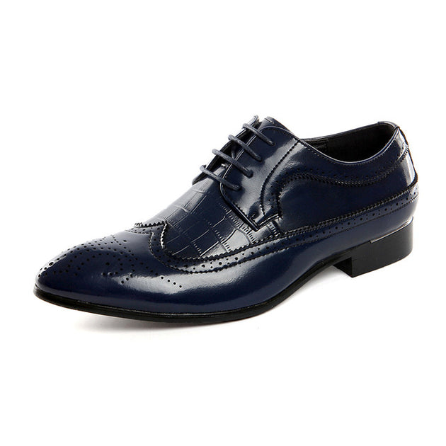 Men's Leather Business Pointed Dress Shoes - TrendSettingFashions 