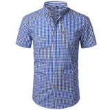 Men's Plaid Summer Short Sleeve Dress Shirt - TrendSettingFashions 