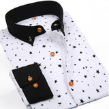 Men's Star Printed Dress Shirt - TrendSettingFashions 