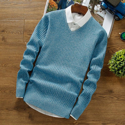 Men's V-Neck Casual Sweater - TrendSettingFashions 