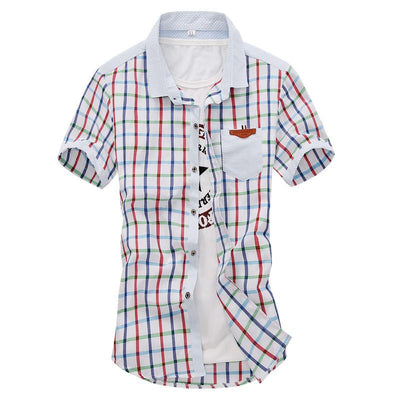 Men's Turn Down Collar Striped Shirt - TrendSettingFashions 