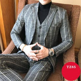 Men's 3pc Stripe Suit Jacket+Pant+Vest - TrendSettingFashions 