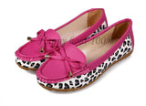 Women's Fashion Bowtie Leopard Flats - TrendSettingFashions 