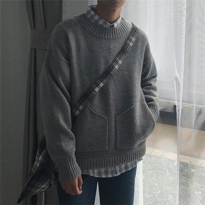 Men's Warm Pocket Decoration Sweater - TrendSettingFashions 