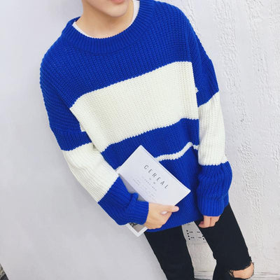 Men's Patchwork Long-Sleeved Sweater - TrendSettingFashions 
