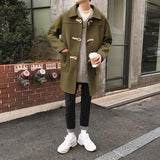 Men's Fashion Buckle Woolen Overcoat - TrendSettingFashions 