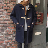 Men's Fashion Buckle Woolen Overcoat - TrendSettingFashions 