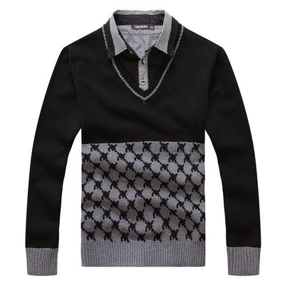 Men's knitted Fashion Splicing Sweater - TrendSettingFashions 