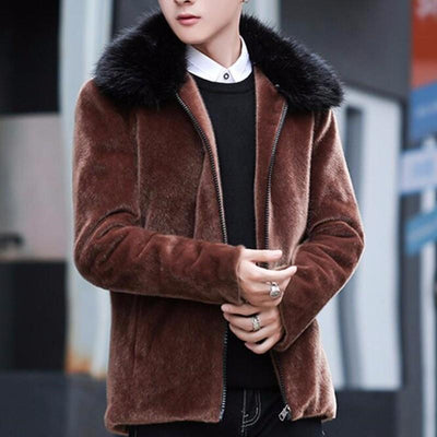 Men's Faux Fur Winter Coat Up To 3XL - TrendSettingFashions 