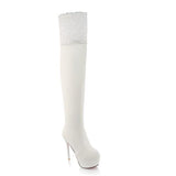 Women's Lace Over The Knee Boots - TrendSettingFashions 