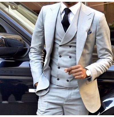 Men's Double Breasted 3 Piece Suit Up To 6XL - TrendSettingFashions 