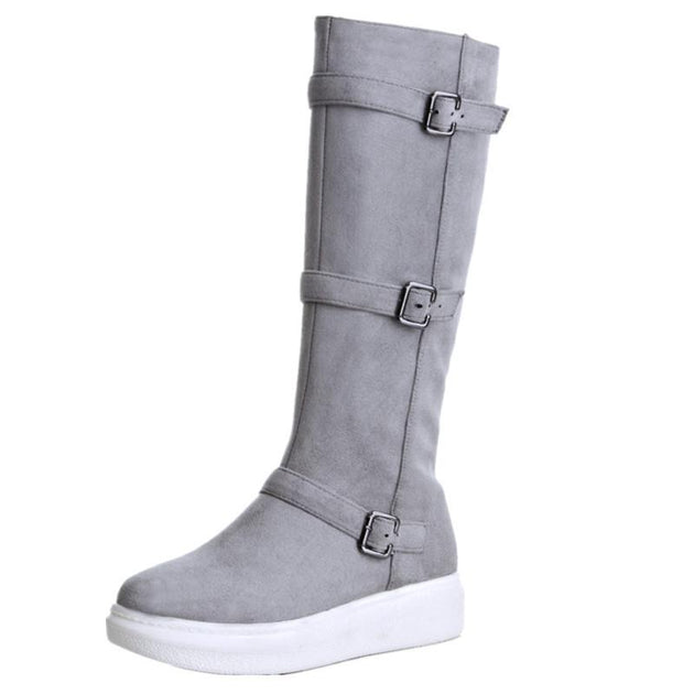 Women's Sexy Mid-Calf Flock Boot - TrendSettingFashions 