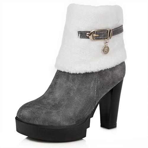 Women's Fur Ankle Boots - TrendSettingFashions 