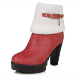 Women's Fur Ankle Boots - TrendSettingFashions 