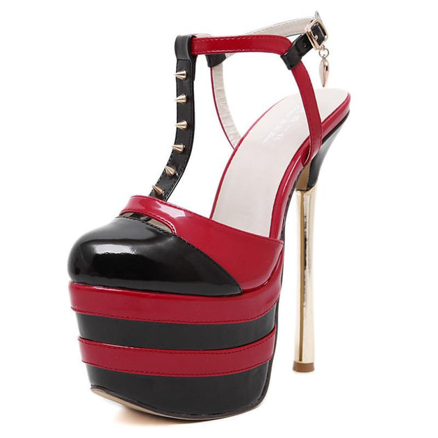 Women's Rivet Round Toe Platforms - TrendSettingFashions 