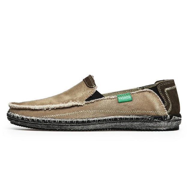 Men's Retro Flax Washed Denim Flats - TrendSettingFashions 