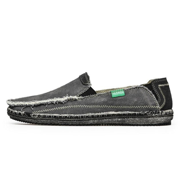 Men's Retro Flax Washed Denim Flats - TrendSettingFashions 