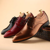 Men's Retro Gloss Rivet Fashion Dress Shoe - TrendSettingFashions 