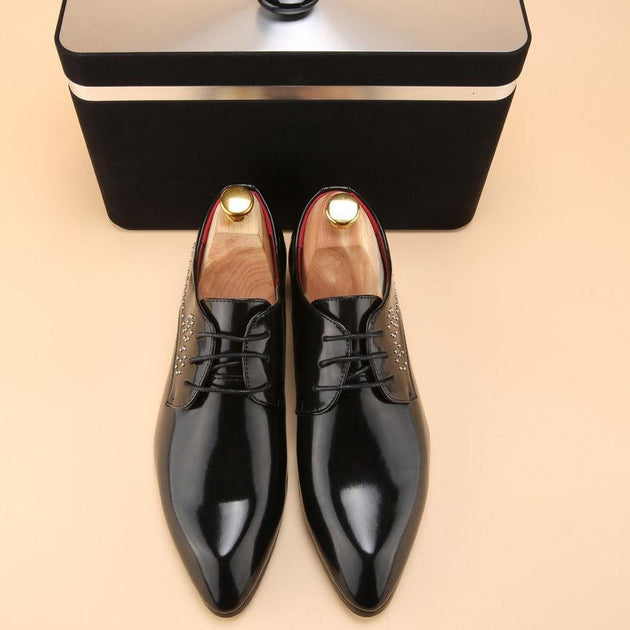 Men's Retro Gloss Rivet Fashion Dress Shoe - TrendSettingFashions 