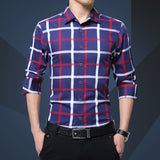 Men's Fashion Plaid Dress Shirt Up To Size 5XL - TrendSettingFashions 