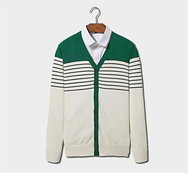 Men's Striped Casual Pullover - TrendSettingFashions 