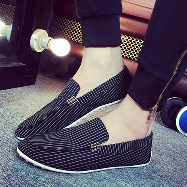 Men's Slip On Fashion Striped Loafers - TrendSettingFashions 