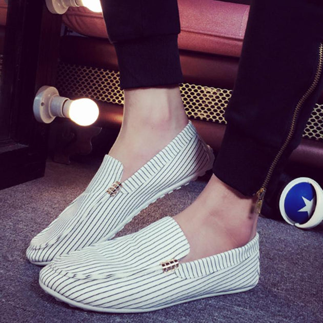 Men's Slip On Fashion Striped Loafers - TrendSettingFashions 